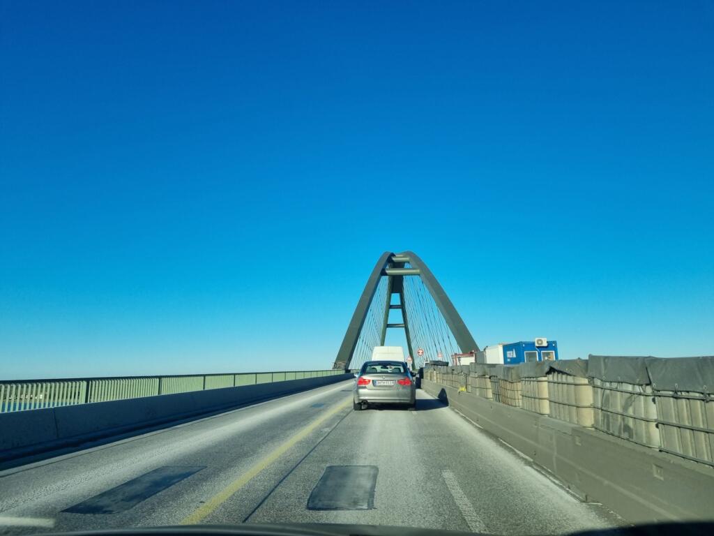Approaching the Fehmarnsund Bridge on the E47