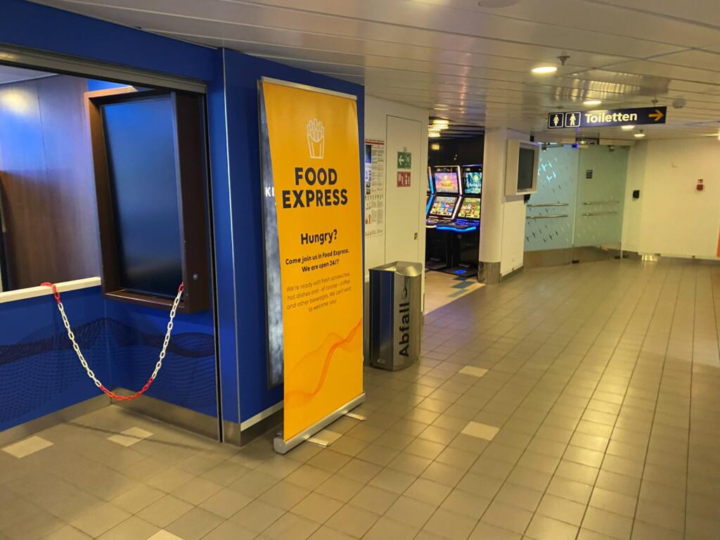 Food Express sign on the ferry
